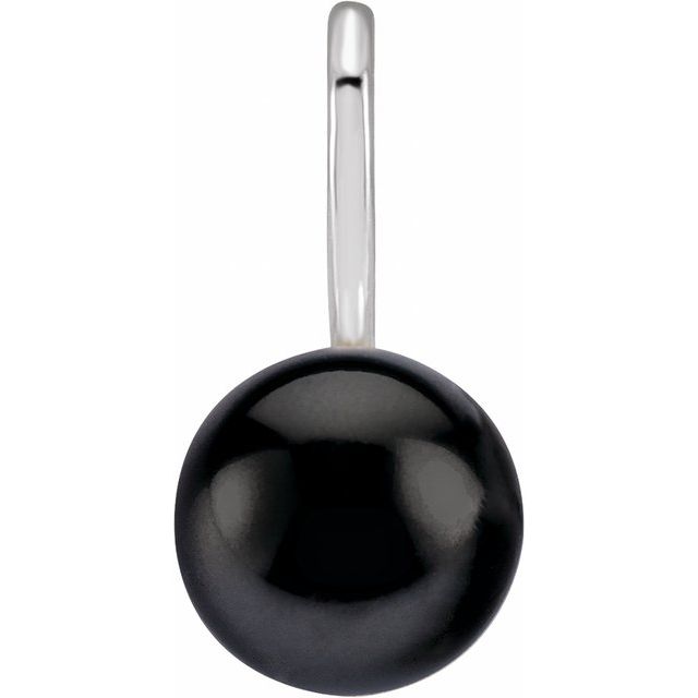 Sterling Silver Cultured Black Akoya Pearl Charm/Pendant