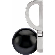 Sterling Silver Cultured Black Akoya Pearl Charm/Pendant
