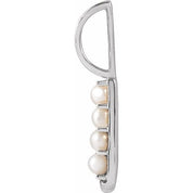 14K White Cultured White Freshwater Pearl Initial J Charm/Pendant