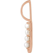 14K Rose Cultured White Freshwater Pearl Initial J Charm/Pendant