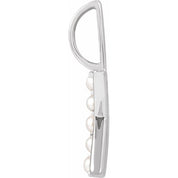 14K White Cultured White Freshwater Pearl Initial K Charm/Pendant