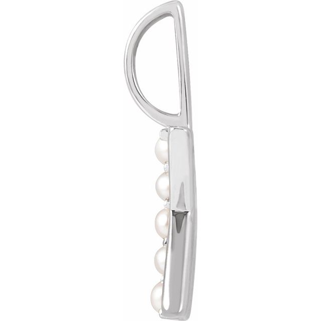 14K White Cultured White Freshwater Pearl Initial K Charm/Pendant