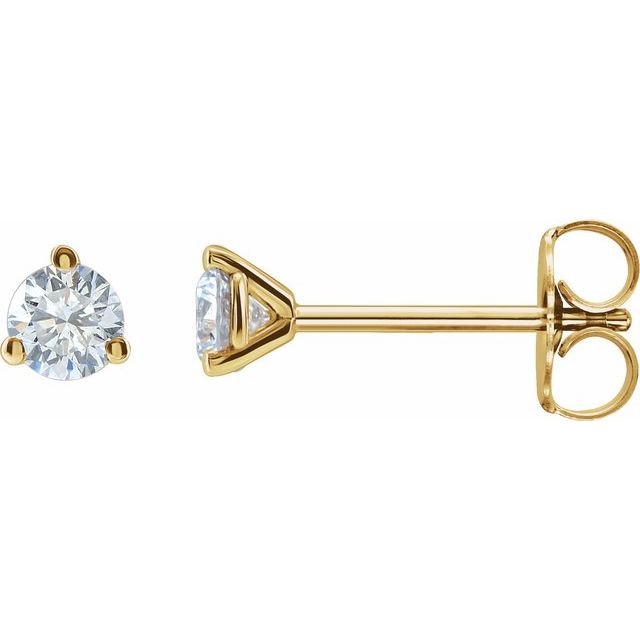 14K Yellow 1/2 CTW Lab-Grown Diamond Stud Earrings