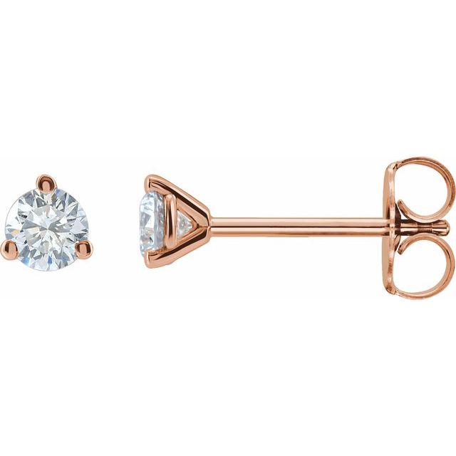 14K Rose 1/2 CTW Lab-Grown Diamond Stud Earrings