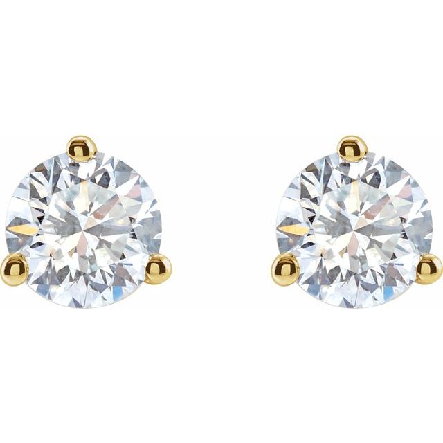14K Yellow 1 1/4 CTW Lab-Grown Diamond Stud Earrings