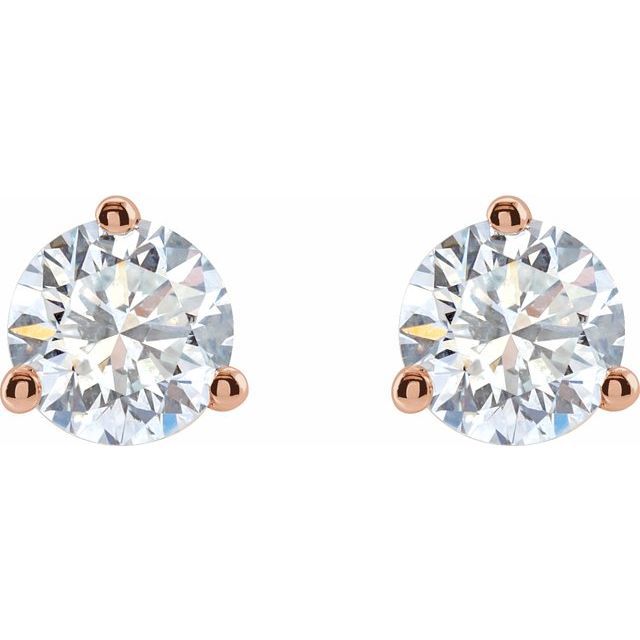 14K Rose 1 CTW Lab-Grown Diamond Stud Earrings