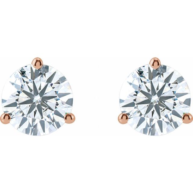 14K Rose 1 1/2 CTW Lab-Grown Diamond Stud Earrings