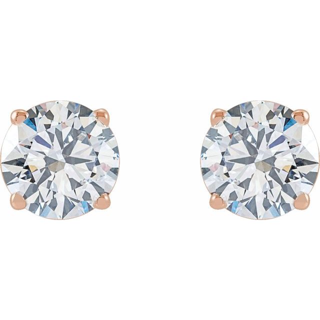 14K Rose 2 CTW Lab-Grown Diamond Stud Earrings