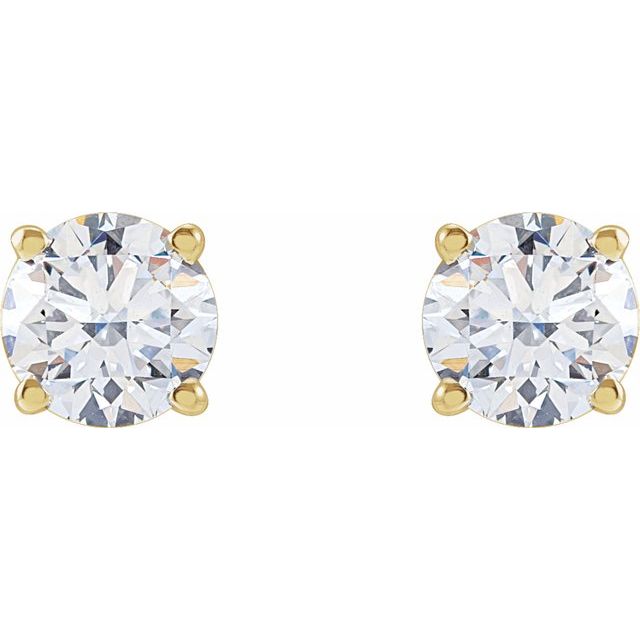 14K Yellow 1 1/4 CTW Lab-Grown Diamond Stud Earrings