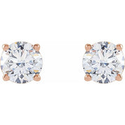 14K Rose 1 1/4 CTW Lab-Grown Diamond Stud Earrings
