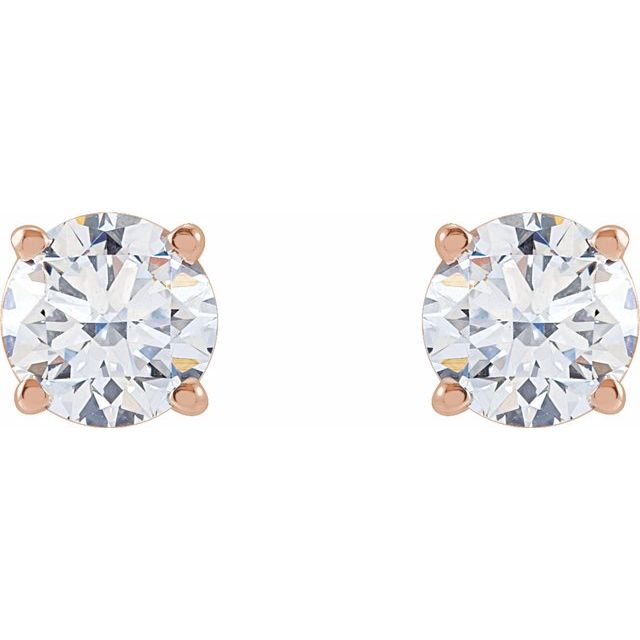 14K Rose 1 1/4 CTW Lab-Grown Diamond Stud Earrings