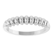 14K White Puffed Stackable Ring