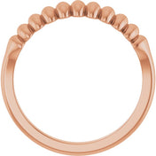 14K Rose Puffed Stackable Ring