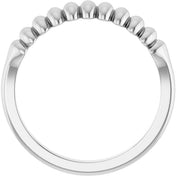 14K White Puffed Stackable Ring