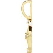 14K Yellow .03 CTW Natural Diamond Compass Charm/Pendant