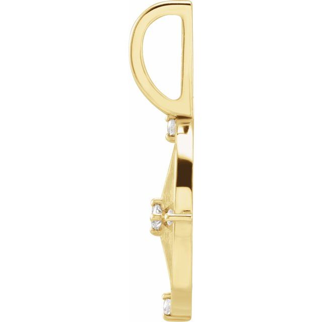 14K Yellow .03 CTW Natural Diamond Compass Charm/Pendant