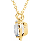 14K Yellow Imitation White Diamond & .04 CTW Natural Diamond 16 1/2" Necklace