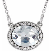 14K White Imitation White Diamond & .04 CTW Natural Diamond 16 1/2" Necklace