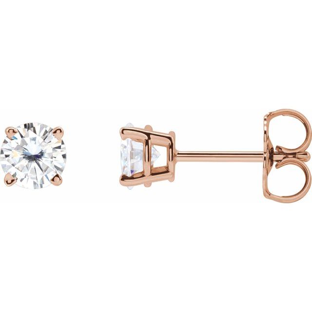 14K Rose 4.5 mm Stuller Lab-Grown Moissanite Stud Earrings