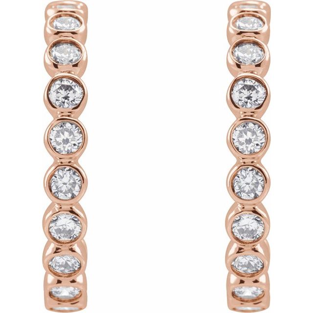 8 CTW Lab-Grown Diamond 14 mm Hoop Earrings