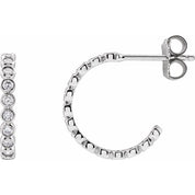 14K White 3/8 CTW Lab-Grown Diamond 14 mm Hoop Earrings