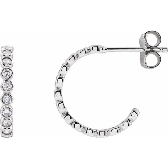 8 CTW Lab-Grown Diamond 14 mm Hoop Earrings