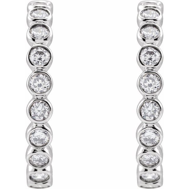 8 CTW Lab-Grown Diamond 14 mm Hoop Earrings