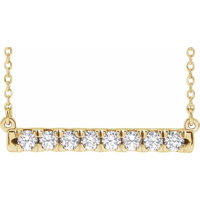 2 CTW Lab-Grown Diamond French-Set Bar 18" Necklace