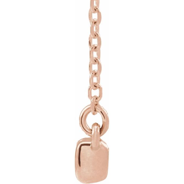 14K Rose 1/2 CTW Lab-Grown Diamond French-Set Bar 18" Necklace