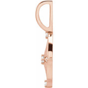 14K Rose .03 CTW Natural Diamond Compass Charm/Pendant