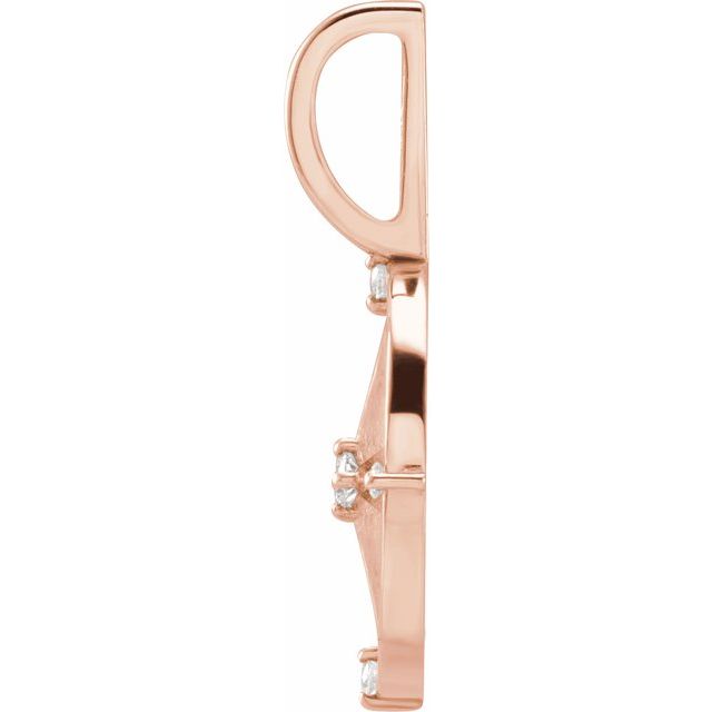 14K Rose .03 CTW Natural Diamond Compass Charm/Pendant