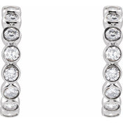 14K White 1/3 CTW Lab-Grown Diamond 11.1 mm Hoop Earrings