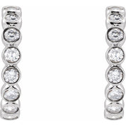 14K White 1/3 CTW Lab-Grown Diamond 11.1 mm Hoop Earrings