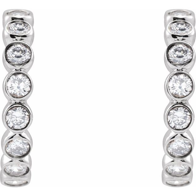 3 CTW Lab-Grown Diamond 11.1 mm Hoop Earrings