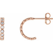 14K Rose 1/3 CTW Lab-Grown Diamond 11.1 mm Hoop Earrings