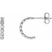 14K White 1/3 CTW Lab-Grown Diamond 11.1 mm Hoop Earrings