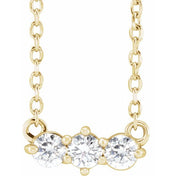 14K 1/5 CTW Natural Diamond Three-Stone 18" Necklace