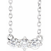 Platinum 1/5 CTW Natural Diamond Three-Stone 18" Necklace