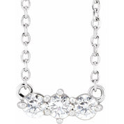 Platinum 1/5 CTW Natural Diamond Three-Stone 18" Necklace