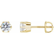 14K Yellow 4.4 mm Imitation White Cubic Zirconia Stud Earrings