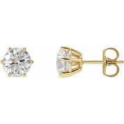 14K Yellow 2 CTW Natural Diamond Stud Earrings