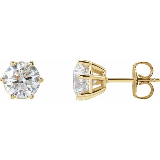 14K Yellow 2 CTW Natural Diamond Stud Earrings