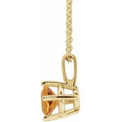 14K Yellow 6 mm Natural Citrine Solitaire 16-18" Necklace