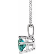 Sterling Silver 4 mm Lab-Grown Alexandrite Solitaire 16-18" Necklace