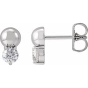 14K White 1/3 CTW Lab-Grown Diamond Bead Earring