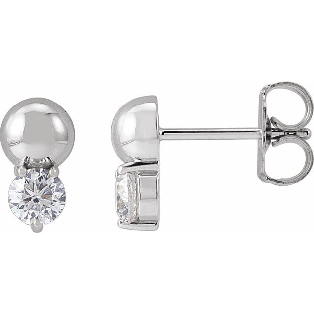 3 CTW Lab-Grown Diamond Bead Earring