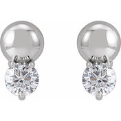 14K White 1/3 CTW Lab-Grown Diamond Bead Earring