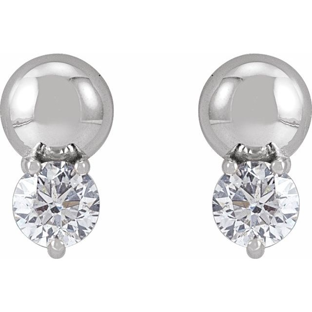 3 CTW Lab-Grown Diamond Bead Earring