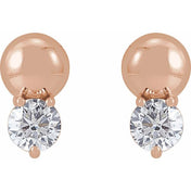 14K Rose 1/3 CTW Lab-Grown Diamond Bead Earring