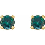 14K Yellow Lab-Grown Alexandrite Earrings